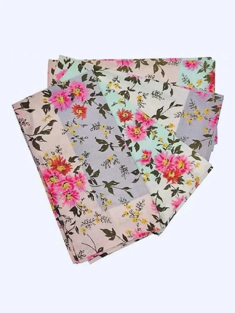 new Set of 8 Wild Sage Pink Garden Floral 100% Cotton 20x20-inch Fabric Napkins